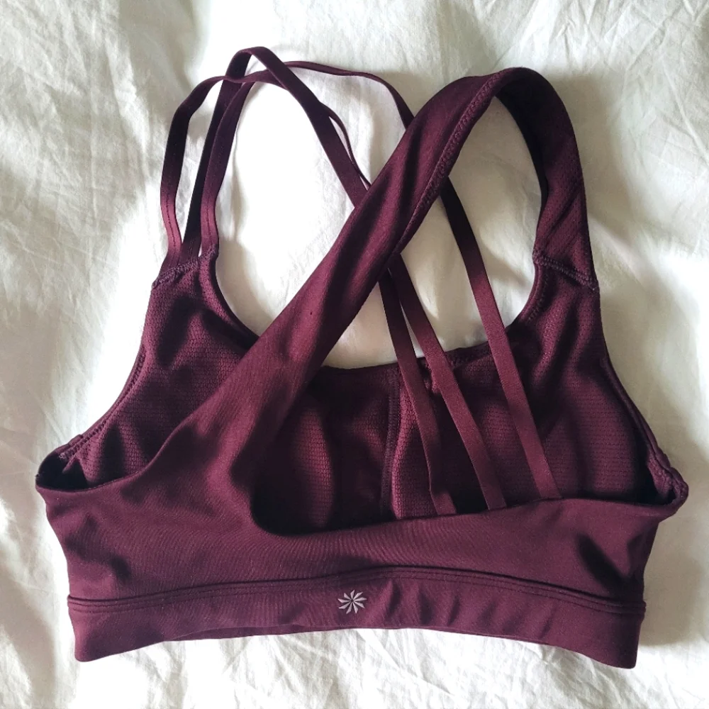Athleta Sports Bra, Deep Purple/Red, Small - Picture 2 of 4